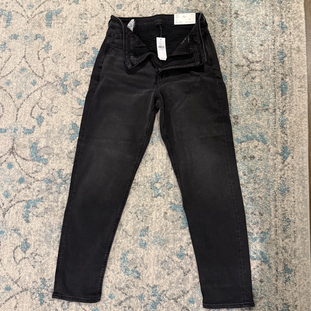 Black Stretch Jeans Mom Fitted